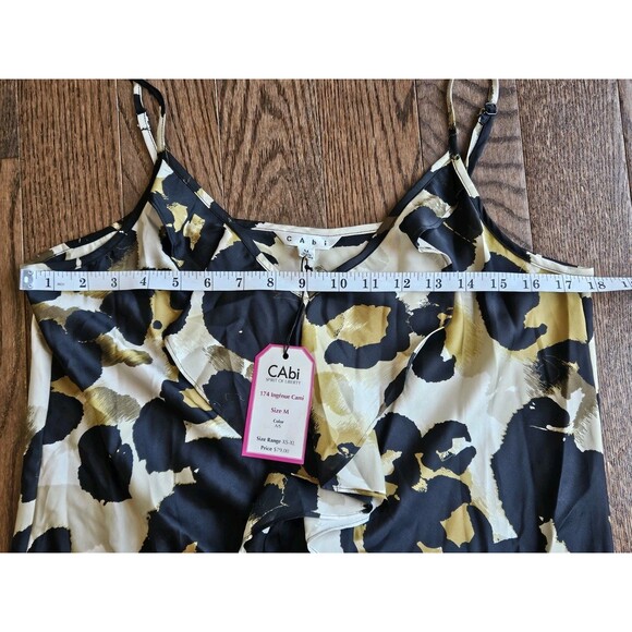 Cabi 174 Ingenue Womens Leopard Animal Print Cami Blouse Career Sz M Ruffle NEW - Picture 5 of 9